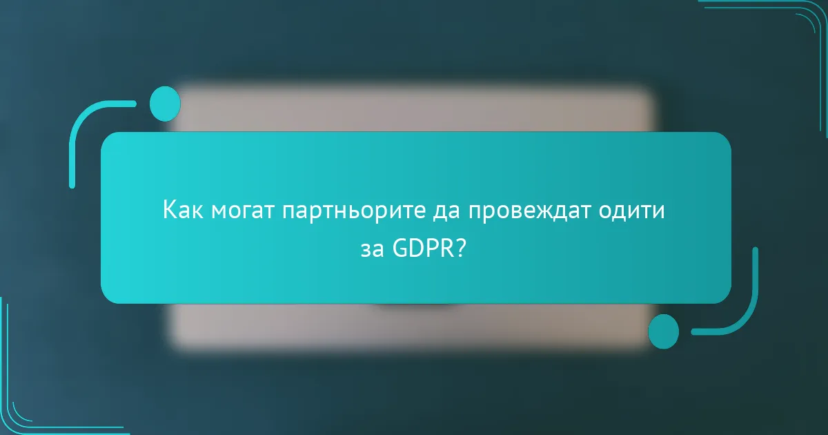 Как могат партньорите да провеждат одити за GDPR?