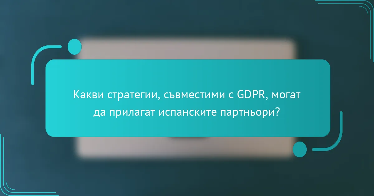 Какви стратегии, съвместими с GDPR, могат да прилагат испанските партньори?